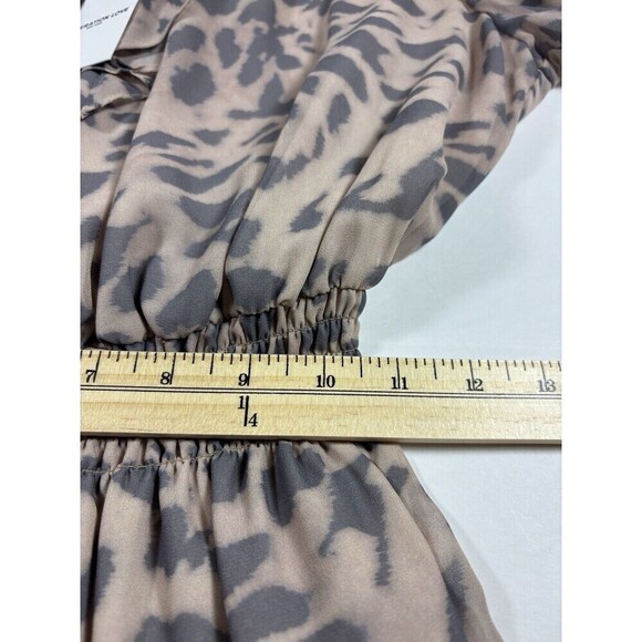 Generation Love Hadenreid Bella Mini Leopard Dress Tan Grey Animal Print Medium - Picture 7 of 11
